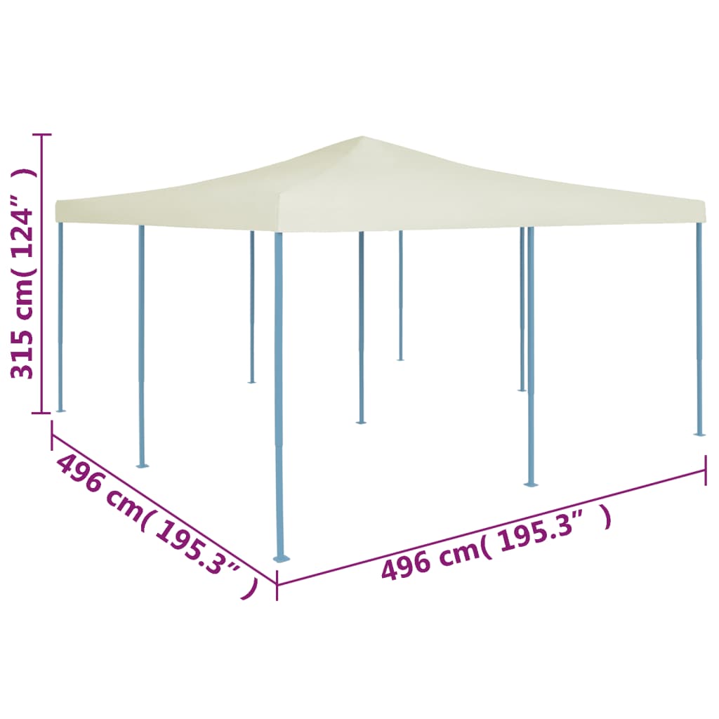 Gazebo Pieghevole 5x5 m Crema